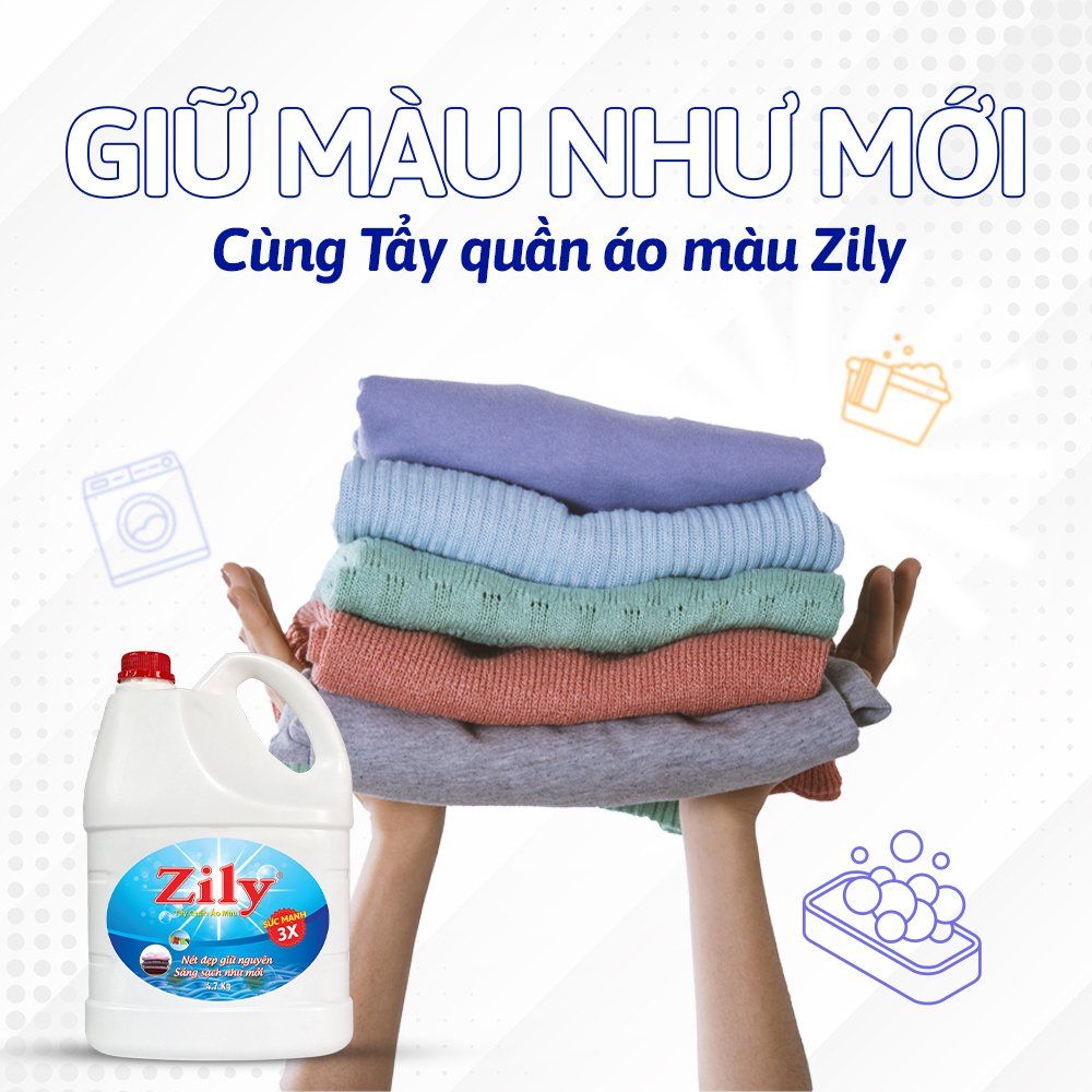 Nước Tẩy Quần Áo Màu Zily Chai 4.7Kg