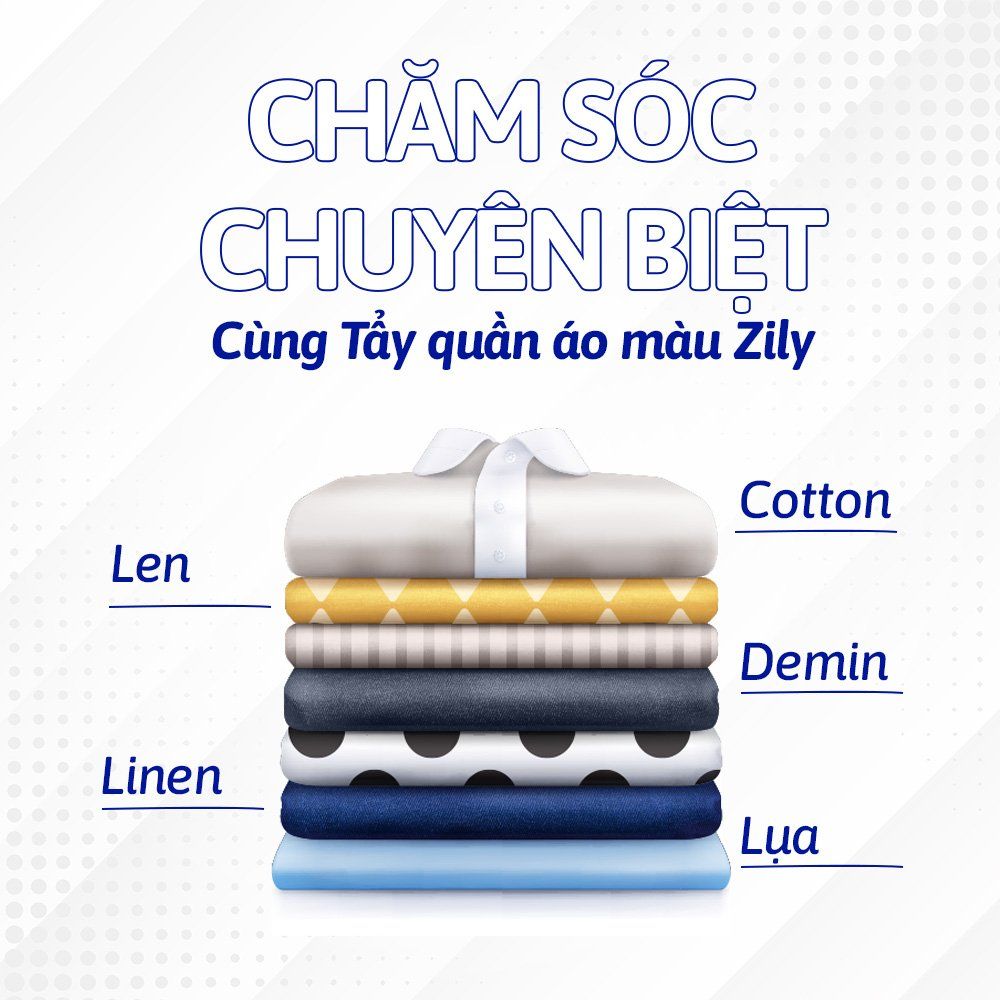 Nước Tẩy Quần Áo Màu Zily Chai 550g - 24 Chai / Thùng