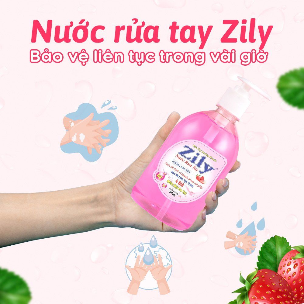 Nước Rửa Tay Zily 500g - 24 Chai/ Thùng