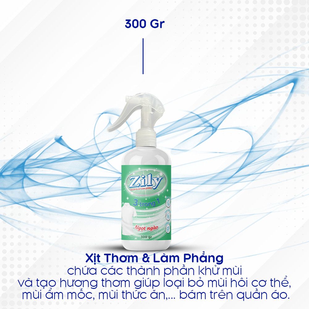 Xịt Thơm & Làm Phẳng Quần Áo Zily 300 g