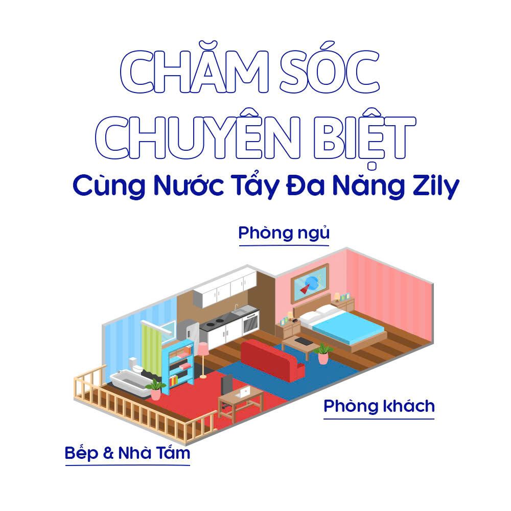 Nước Tẩy Đa Năng Zily 550g - 24 Chai/Thùng