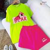 Set áo gấu BEAR quần sort dễ thương cho Mẹ & bé gái BXG475