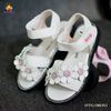 Sandal đính hoa KEM xéo dễ thương cho bé OTG100353