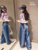 Set jeans bé gái áo rút dây RESPONTE quần ống suông cho bé đi học, đi chơi BXG740