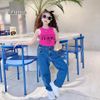 Set áo croptop quần jeans dài dễ thương cho bé gái BGB123774