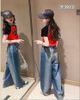 Set áo rút dây SEMI quần jeans ống suông dễ thương cho bé gái BGB123742