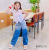 Set áo sơmi quần jeans wash màu dễ thương cho bé gái BGB123725