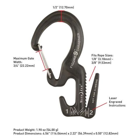 Móc Carabiner Dây Ràng Đồ Tự Khóa Rope Tightener 9 Size L