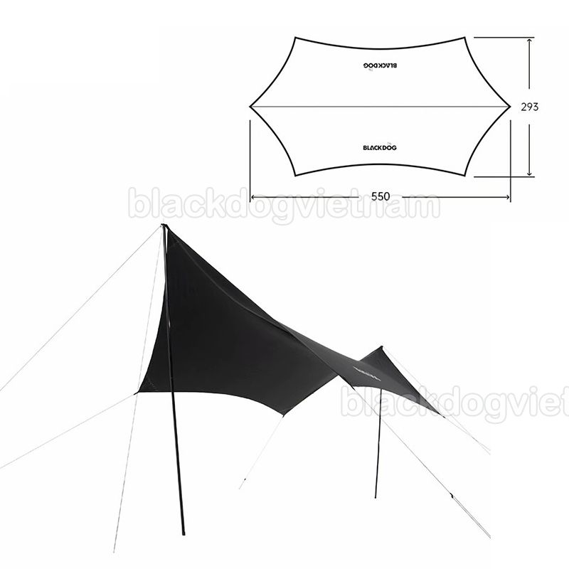 Bộ tăng Glamping lục giác PU Blackdog BD-TM002