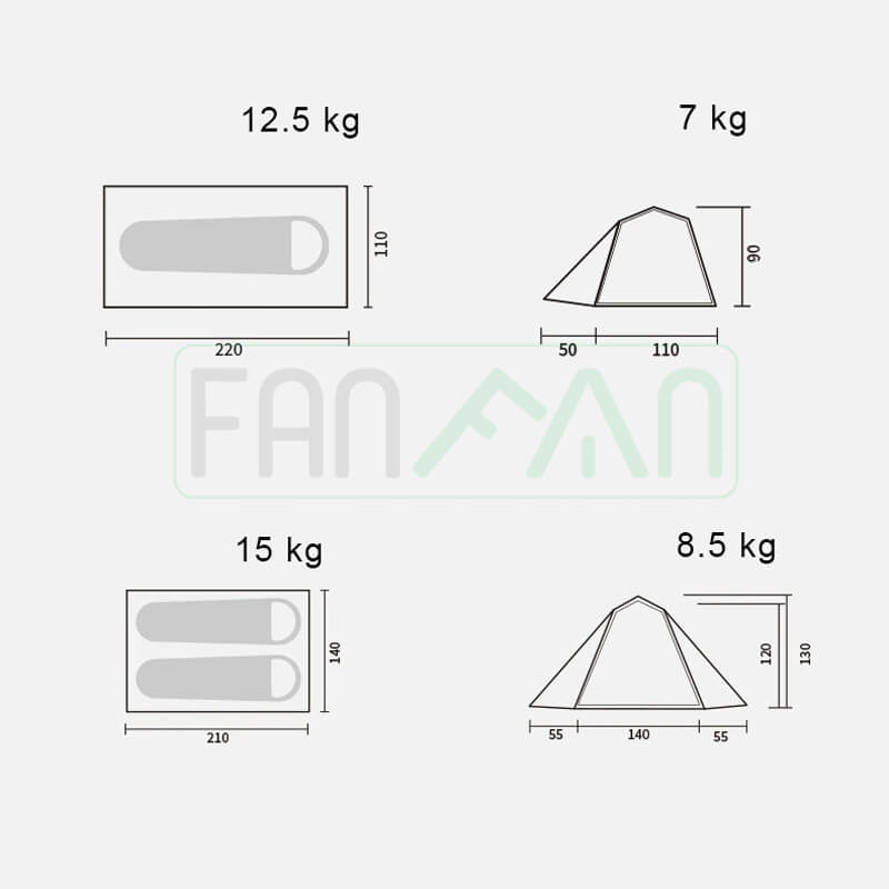 fanfan- eu tu bung cam trai san cao 1 2 nguoi naturehike cnh22zp001