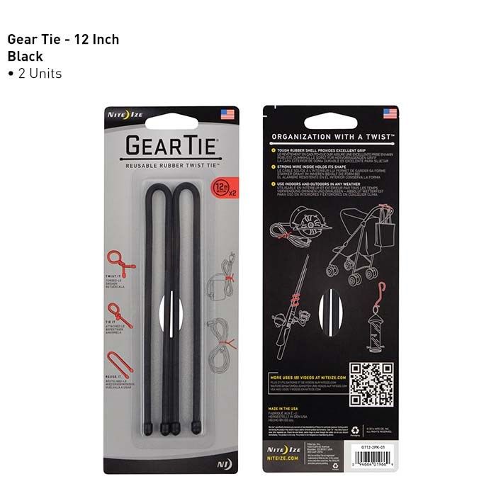 Bộ 2 Thanh buộc đồ GEAR TIE® RUBBER TWIST TIE™ 12