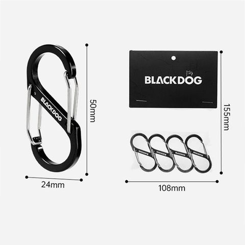 Bộ 4 móc carabiner chữ S BlackDog BD-ZPPJ003