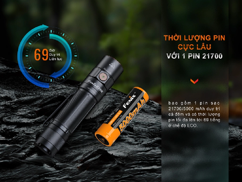 Combo đèn pin Fenix E35R & tản sáng AOD-S V2