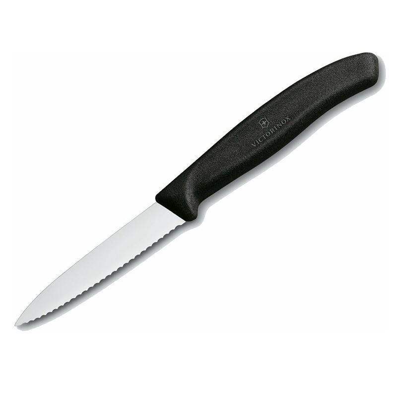 Dao gọt 8cm Victorinox wavy edge Paring Knife, Black - 6.7633