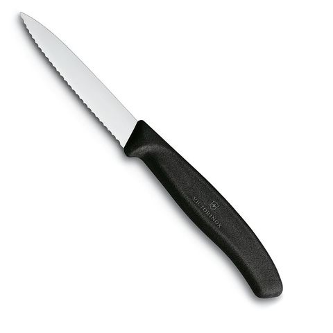 Dao gọt 8cm Victorinox wavy edge Paring Knife, Black - 6.7633