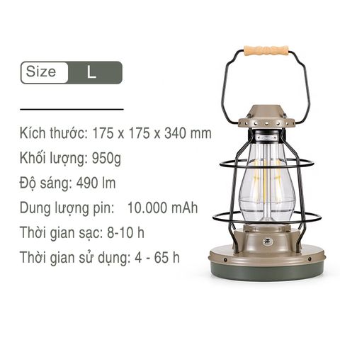 Đèn bão cắm trại cổ điển Naturehike NH21ZM010