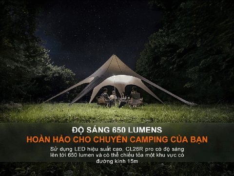 Đèn Pin Treo Lều Cắm Trại Fenix CL26R Pro 650LM