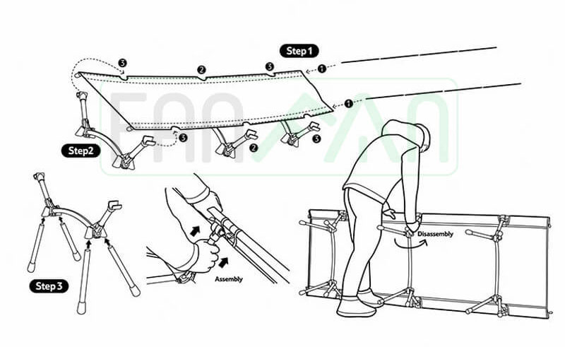 Giường cot xếp gọn dã ngoại Naturehike XJC06 NH20JJ009