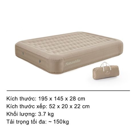 Nệm hơi đôi 28cm Glamping Naturehike NH21FCD08