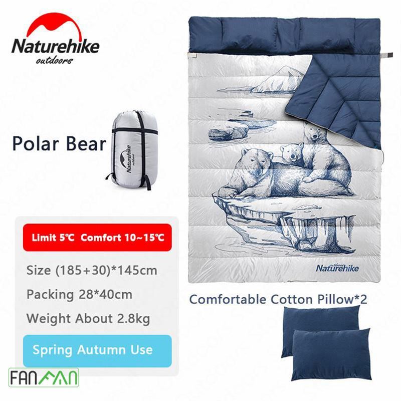 Túi ngủ đôi có gối Naturehike NH19S016-D & NH21MSD06