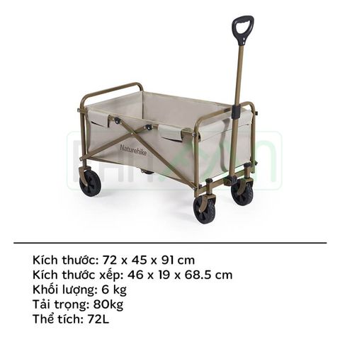 Xe kéo cắm trại xếp gọn mini TC06 Naturehike CNH22JU012