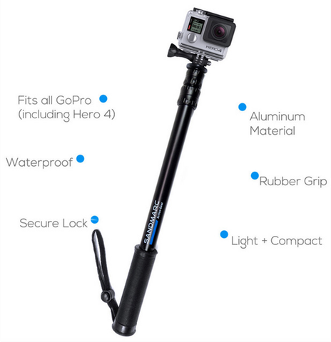 Gậy (Sào) gắn Gopro SANDMARC BLACK