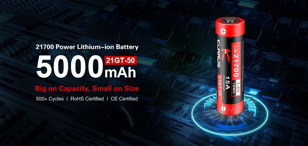 PIN SẠC KLARUS 21700 DUNG LƯỢNG 5000MAH