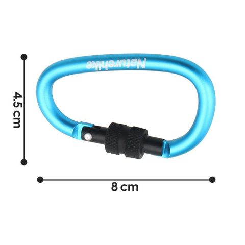 MÓC NHÔM CARABINER KHOÁ VẶN NATUREHIKE 8CM NH15A008-D