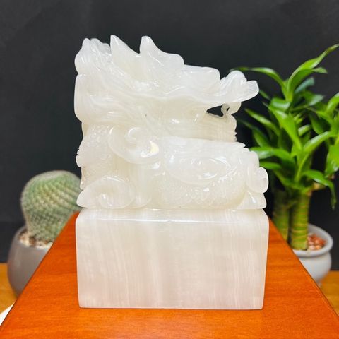  Ấn Rồng Ngọc Onyx Trắng 