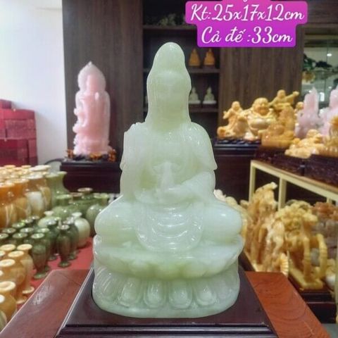 Tượng Phật Quan Âm ngọc Onyx xanh