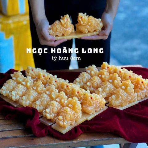  Cặp Tỳ Hưu Ngọc Hoàng Long 8cm 