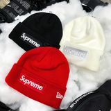 Nón Len Beanie Supreme X New Era 23FW