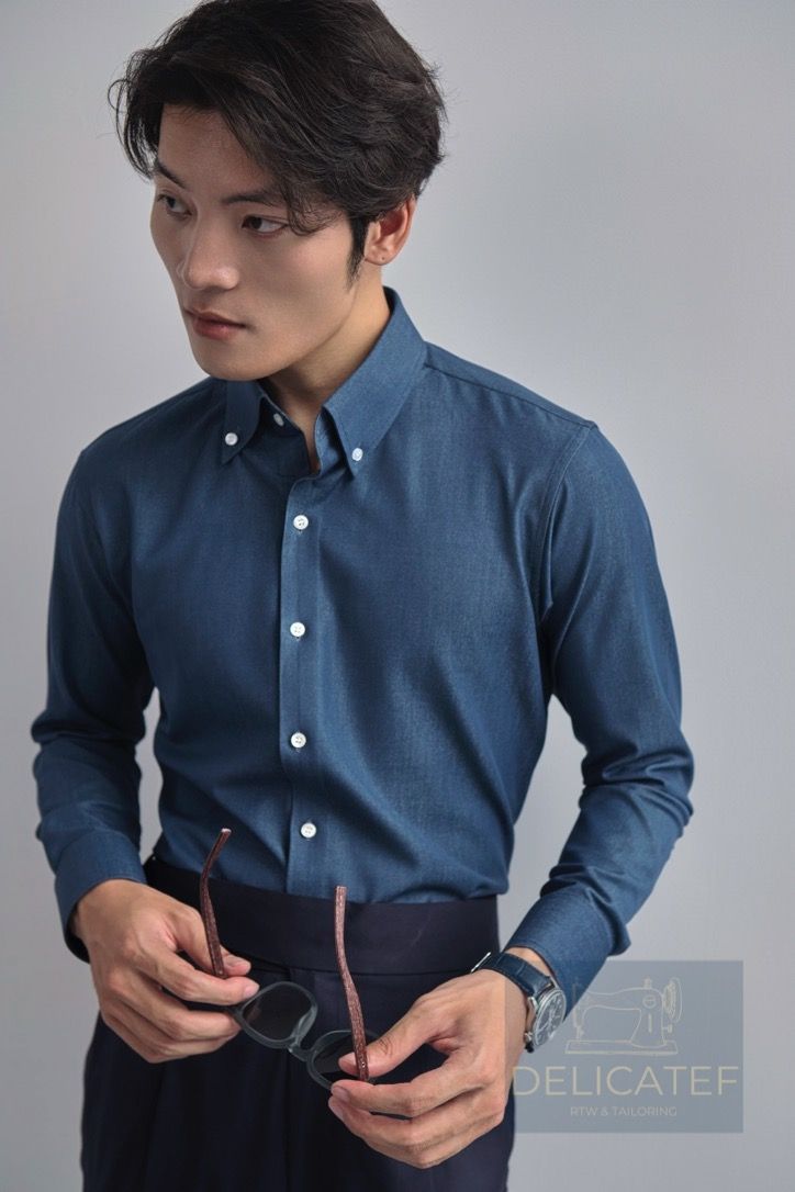 SƠ MI KHÔNG CẦN ỦI | DENIM CHAMBRAY XANH ĐẬM