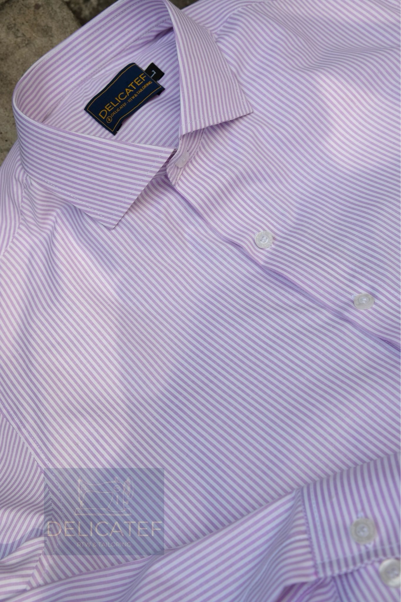 Sơ Mi Cotton Kẻ Tím Lợt nhẹ nhàng