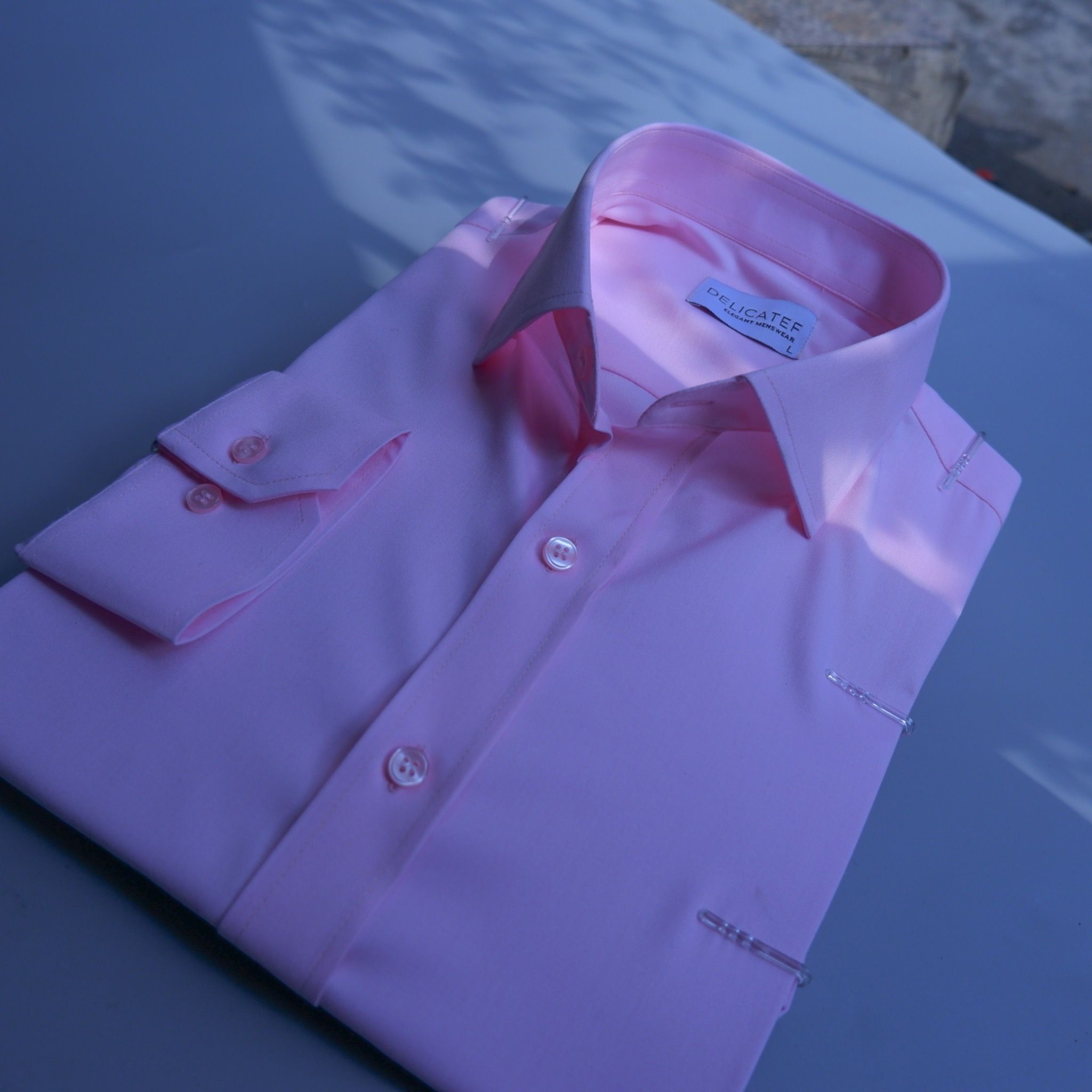 SƠ MI CHỐNG NHĂN | Vải Bamboo Hồng Nhạt |Spread & Button down Collar