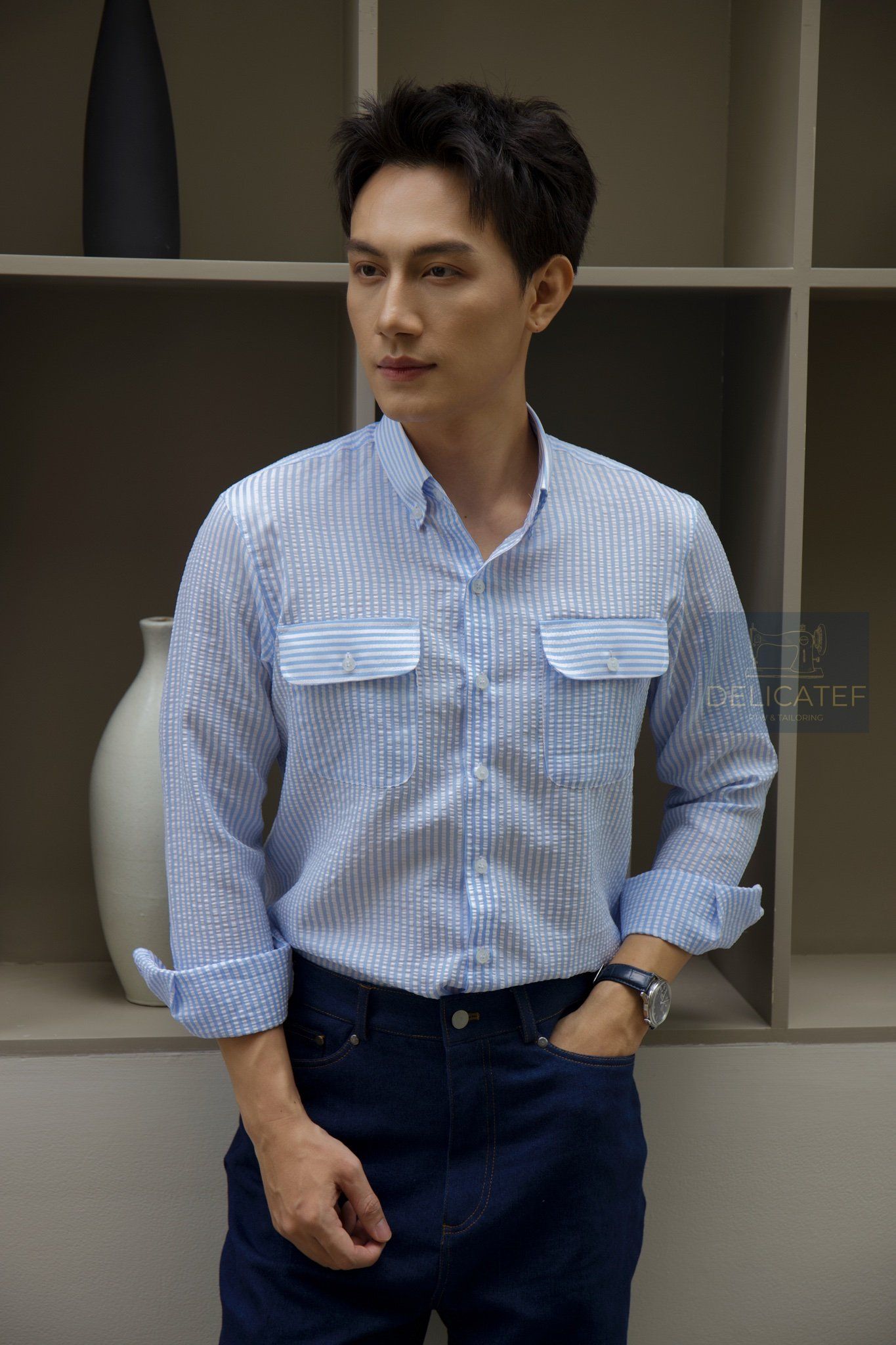 Cotton Seersucker Shirt
