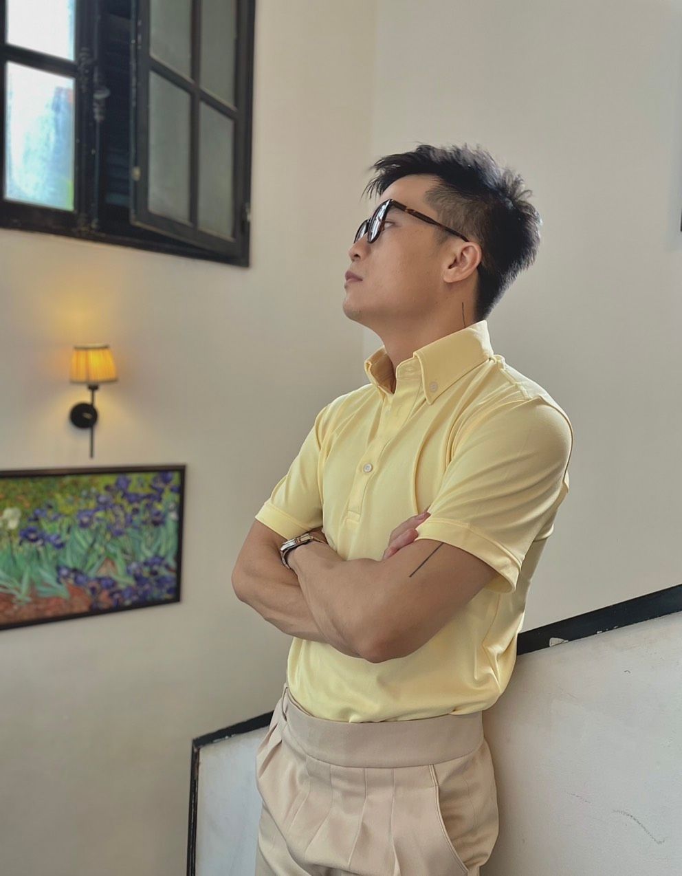 Áo thun Polo màu vàng nhạt