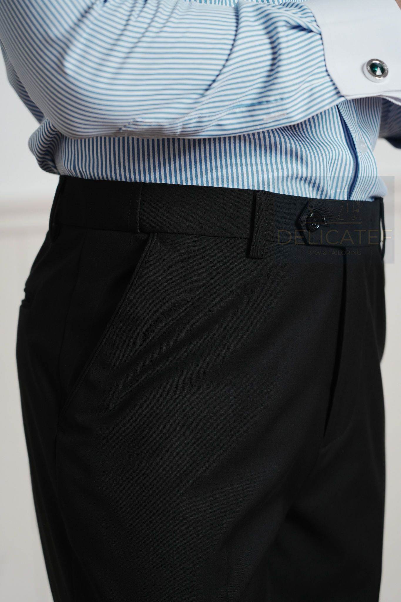 Quần Âu Cạp đeo thắt lưng cao cấp màu đen | Premium modern Trousers