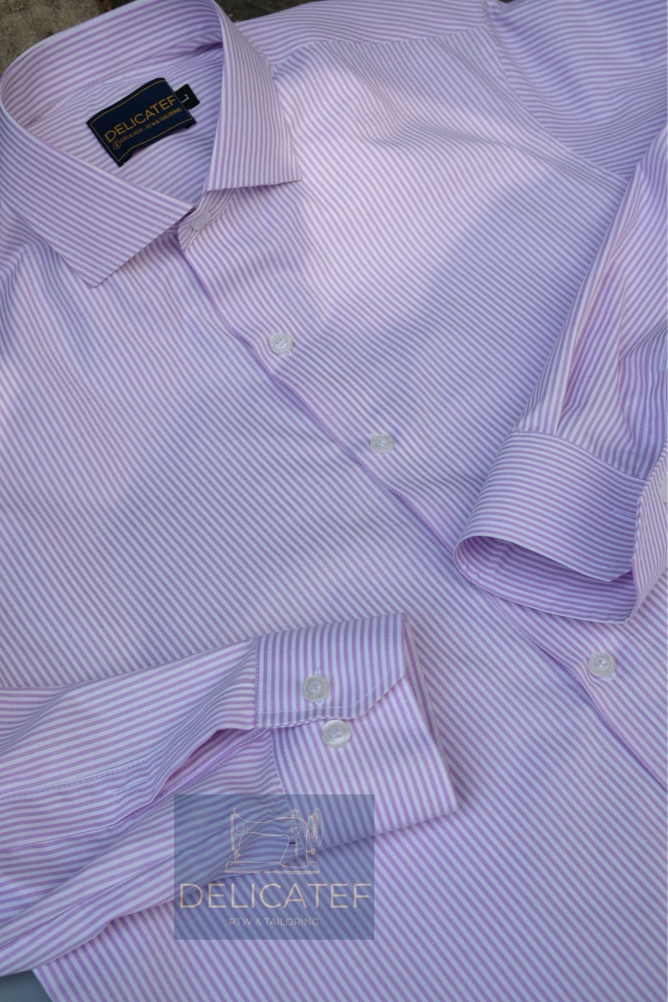 Sơ Mi Cotton Kẻ Tím Lợt nhẹ nhàng