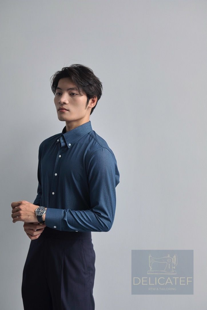 SƠ MI KHÔNG CẦN ỦI | DENIM CHAMBRAY XANH ĐẬM