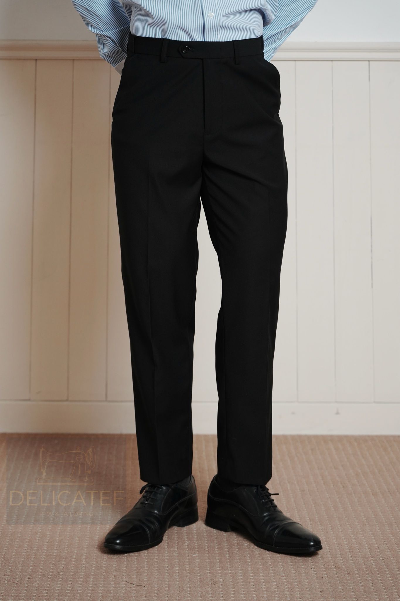 Quần Âu Cạp đeo thắt lưng cao cấp màu đen | Premium modern Trousers