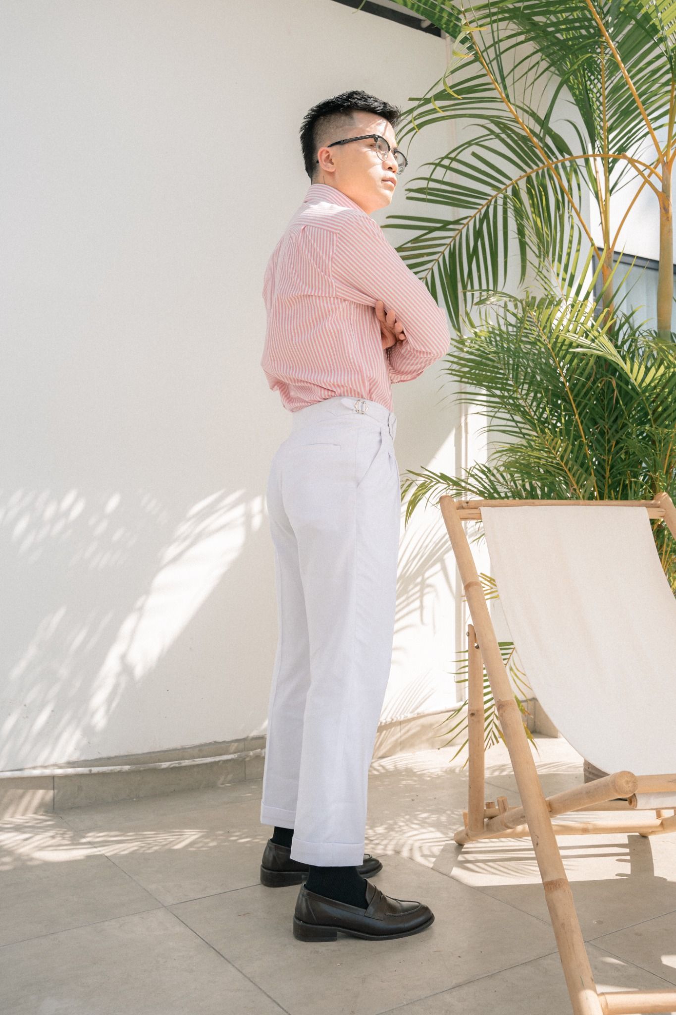Quần âu sidetab trắng/ White Sidetab Trousers
