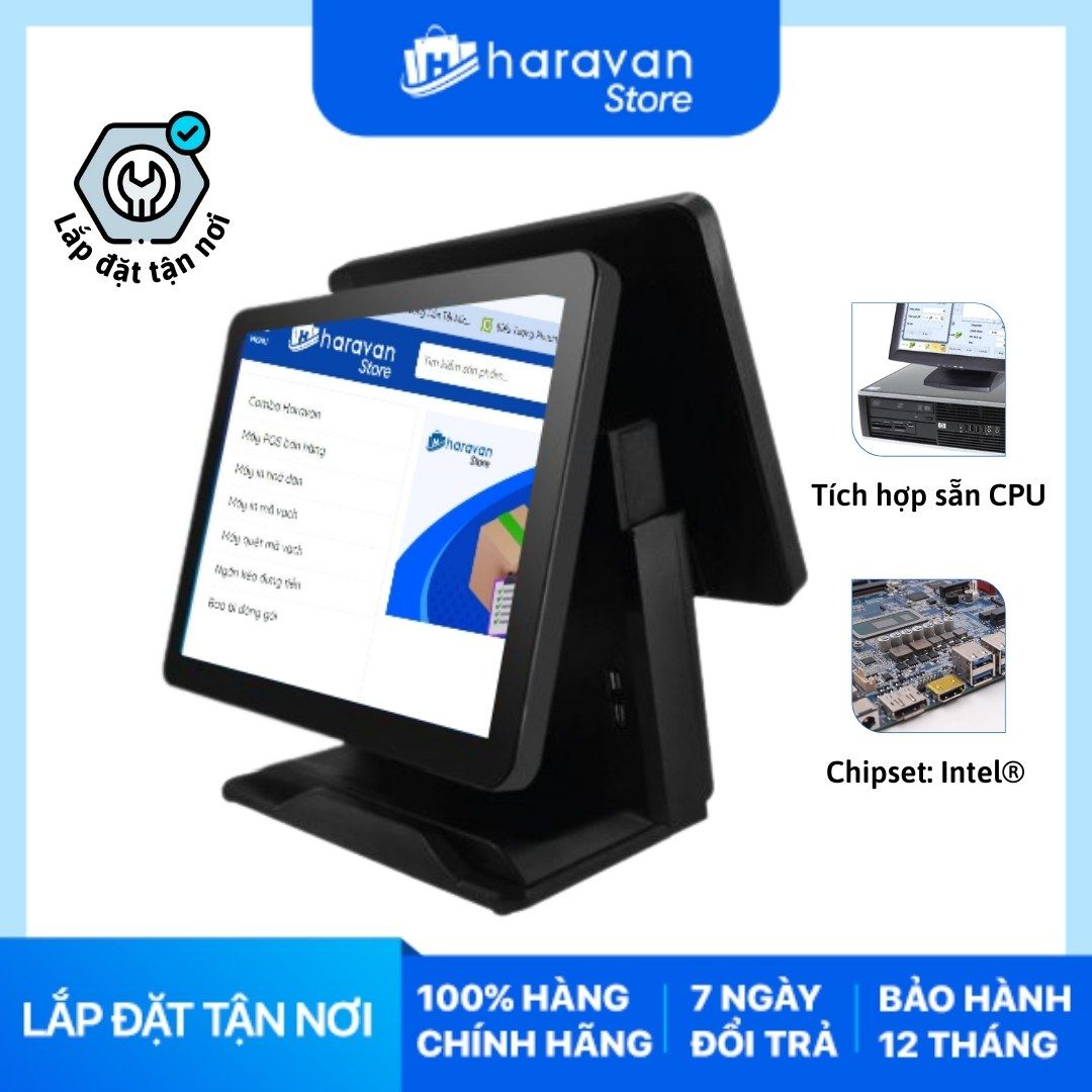  Máy POS cảm ứng POS LX-8000 core I5 (hai màn hình) 