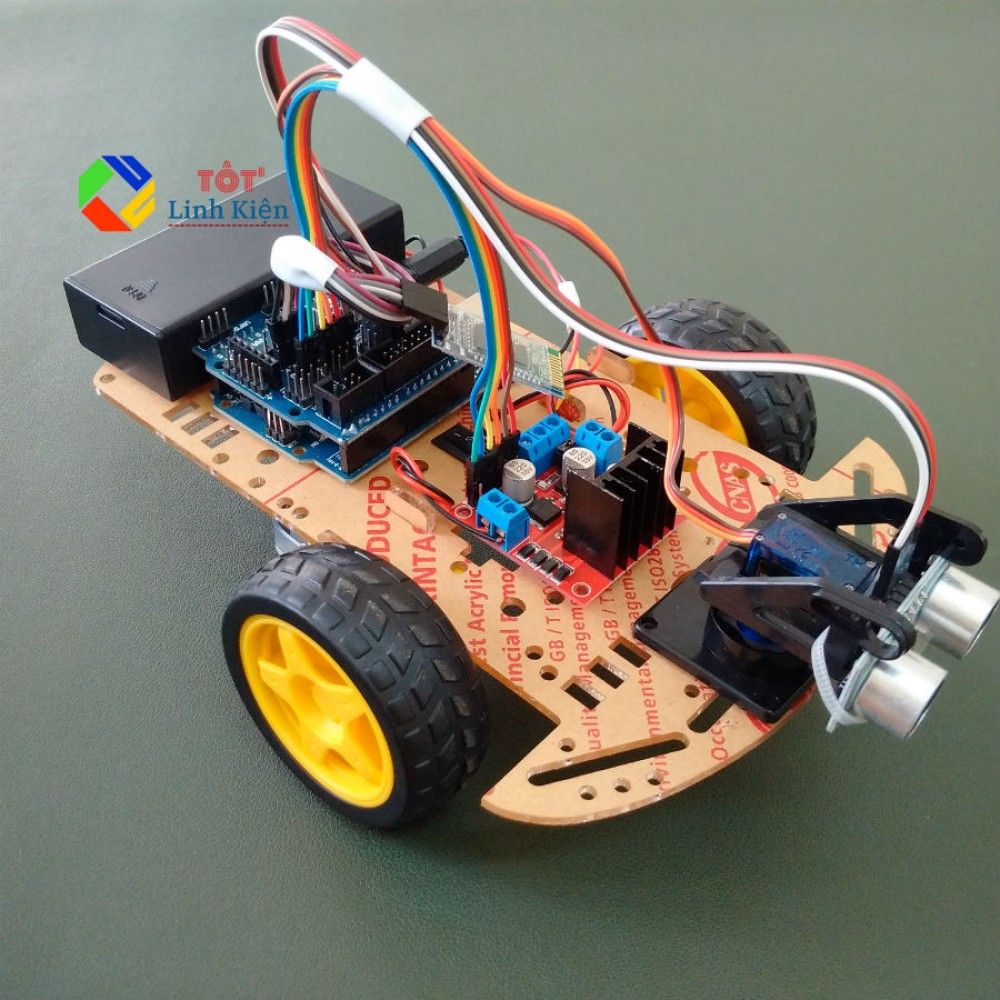 Bộ Xe Car Robot 3 Bánh Điều Khiển Bluetooth, Hồng Ngoại, Tránh Vật Cản - Arduino [Car Kit 4]