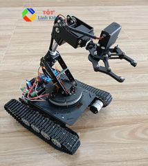 Bộ xe tăng cánh tay robot 6 bậc loại lớn Điều khiển Bluetooth - Arm 6DoF tank arduino motor 12v