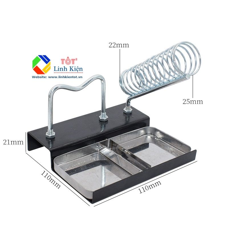 Giá đỡ mỏ hàn 2 khay đế thép