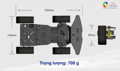 Bộ khung xe thể thao kim loại 4 bánh - Frame Sport Car 4WD arduino