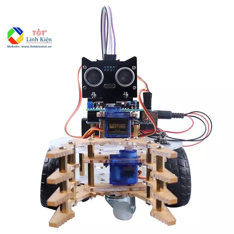 Bộ Xe Robot Arduino Điều Khiển Từ Xa Có Mỏ Kẹp Để Gắp Vật