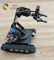 Bộ xe tăng cánh tay robot 6 bậc loại lớn Điều khiển Bluetooth - Arm 6DoF tank arduino motor 12v