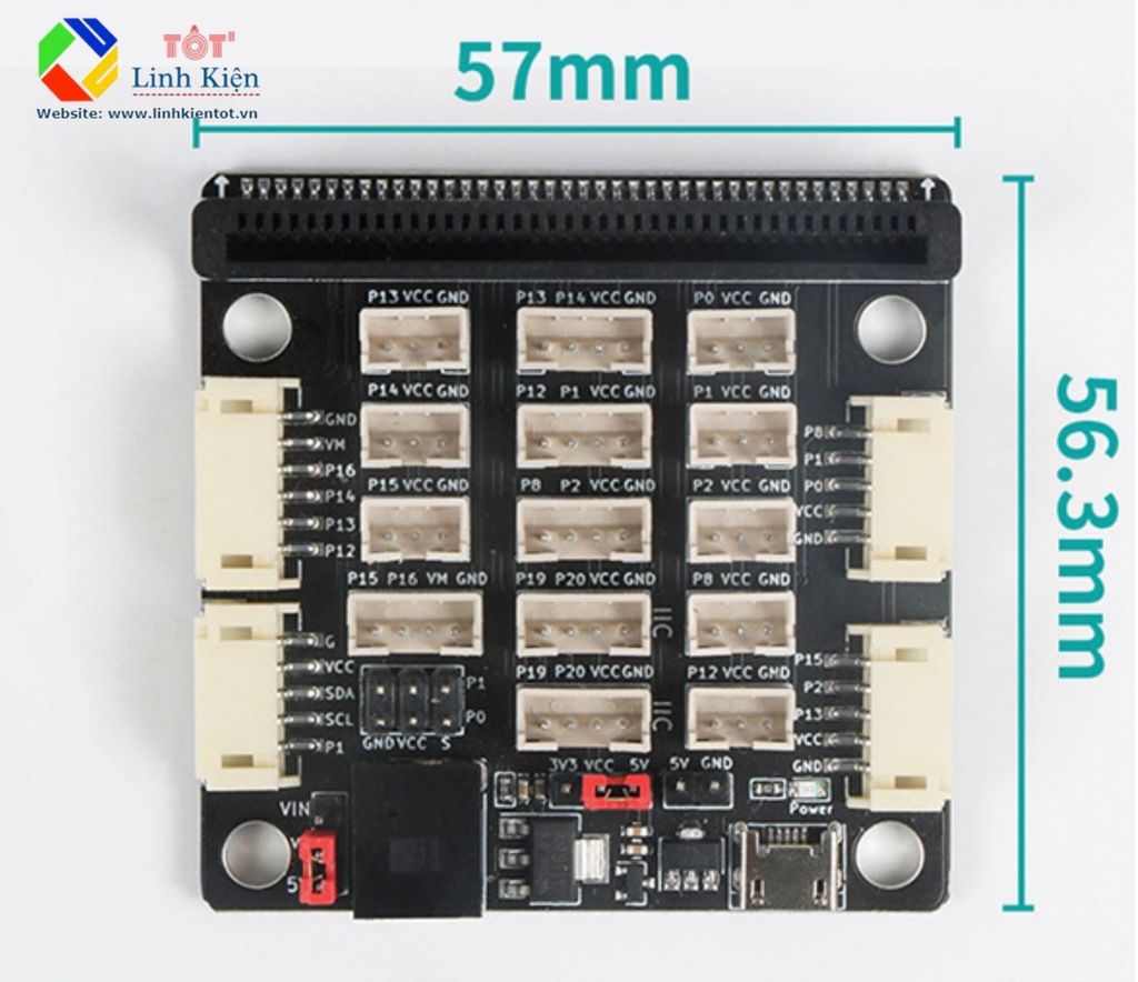 Board mở rộng BBC Microbit V3.0 kèm cáp - BBC Micro:bit sensor:bit V3.0 giắc Ph2.0